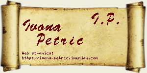 Ivona Petrić vizit kartica